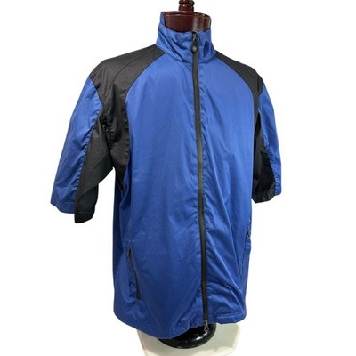 Large Greg Norman Play Dry Golf Windbreaker Jacket Mens Short Sleeve