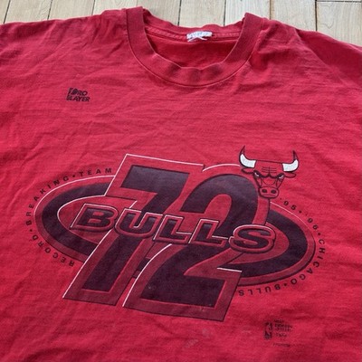 VTG 90s Chicago Bulls 72 Win Season T-Shirt Salem Pro Player USA Single Stitch