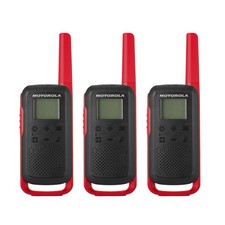 Motorola Solutions T210TP Two-Way Radio Black W/Red - 3 pack