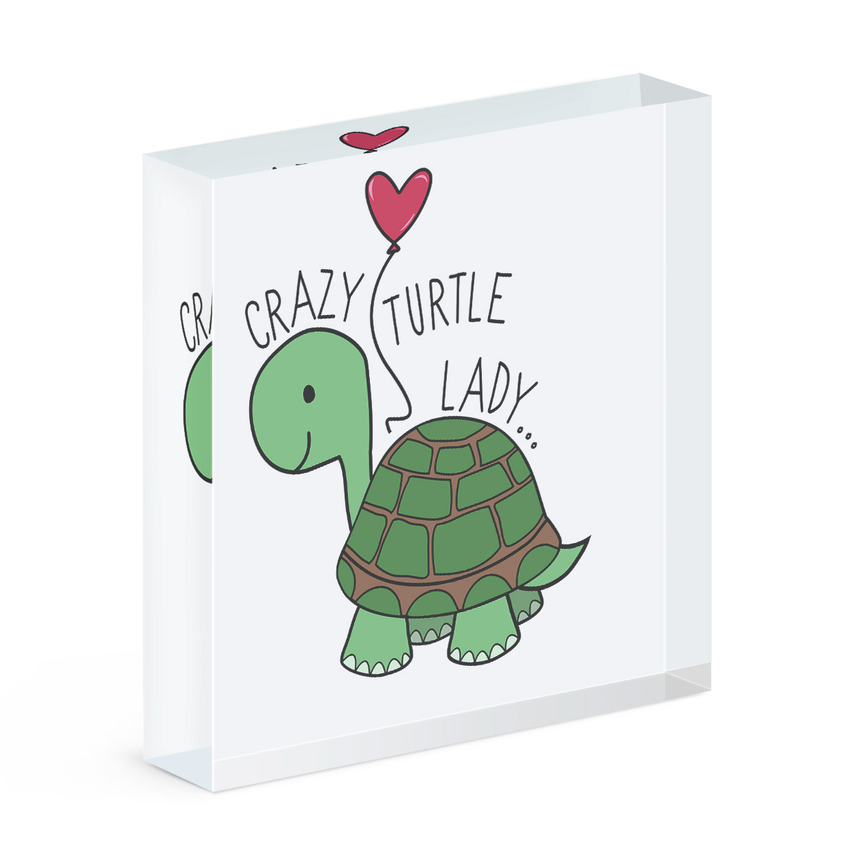 Crazy Turtle Lady Acrylic Photo Block Frame Funny Animal