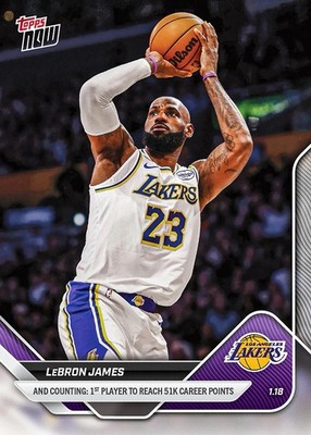 LeBron James 51k Career Points 2025-26 NBA Topps NOW Card 134