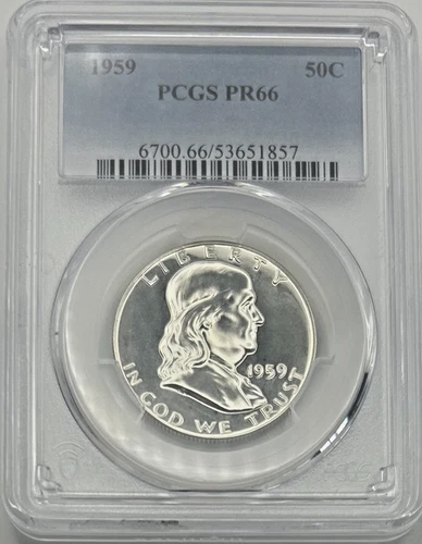 1959 Silver Franklin Half Dollar PR66 PCGS Certified