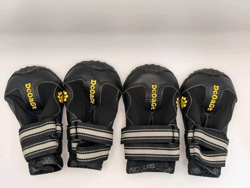 4 pcs Dog and Cat Shoes - Anti-Slip - Size 6 - Black