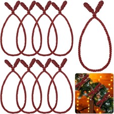 8 Pcs Burgundy Christmas Garland Ties 20" Velvet Twist Tie Stair Rail Decor