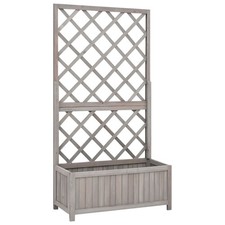 Garden Trellis Planter Outdoor Flower Box Raised Bed Solid Firwood vidaXL