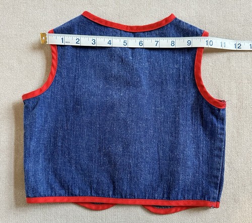Vintage Girls Denim Strawberry Patch Vest and Shorts Set Size 6 Stoneswear 1960s - Picture 8 of 14