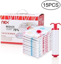 15 Pack Vacuum Seal Storage Bags Travel Space Saver for Clothes Vacuum Bags