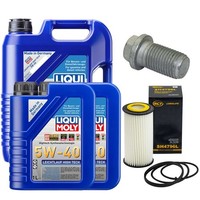 MotoröL Filter Set 5W-40 Liqui Moly 7 Liter + Schraube FüR Volvo S80 I 2.4 D