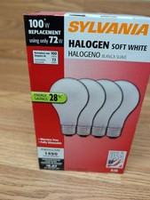 SYLVANIA A19 Halogen Light Bulb 100W replacement using 72W soft white 4 Pck