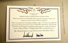 Donald Trump Photo + 2017 Inaugural VIP Badge + Signed White House 250 Greeting — photo 2