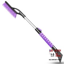 Extendable Snow Brush for Car - 33 Inch Ice Scraper & Brush - Purple