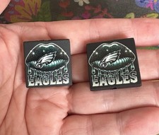 2 Pce PHILADELPHIA Football Team Silicone Focal Beads DIY Jewelry Pens NEW