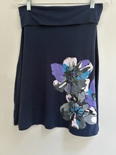 Old Navy Women's Floral Graphic Sheer Polyester Rayon Blend Pull On Skirt Navy S
