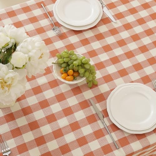 Herbst Gingham ovale Tischdecke mit Quasten, 60" x 84" - 84" x 60" (oval) orange - Bild 5 von 8