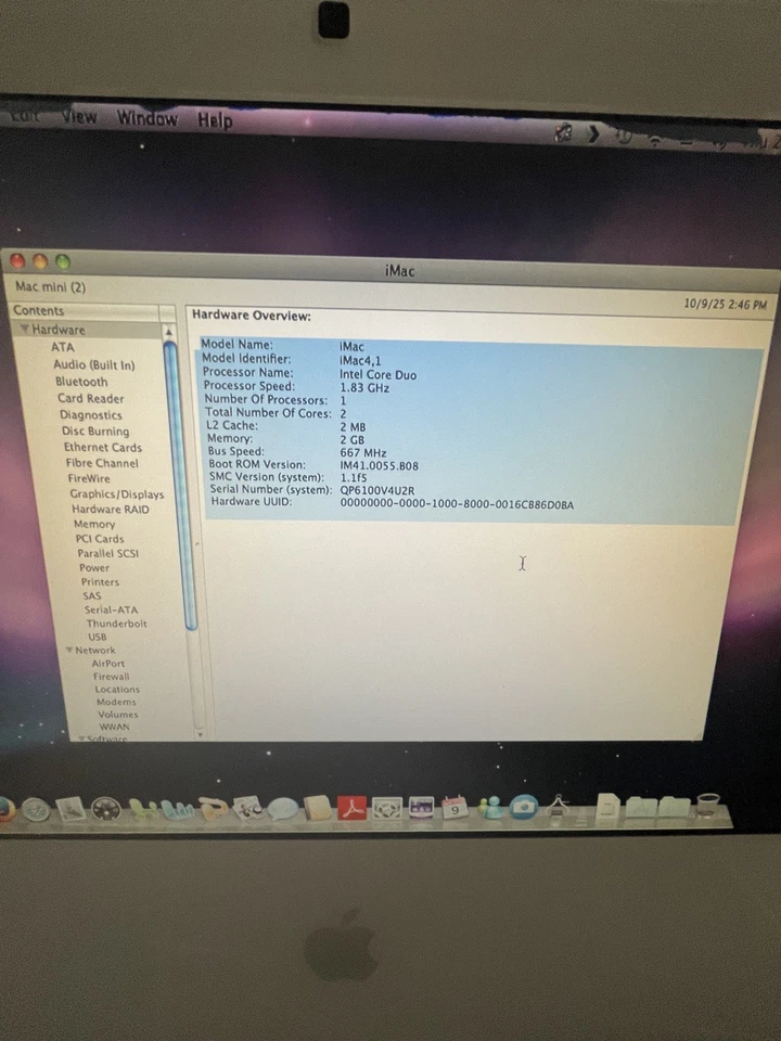 White Apple iMac, 17-inch wide screen computer, 1.83GHz Intel Core Duo - Image 3 of 4