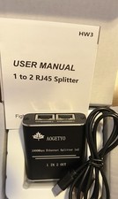 NEW, Ethernet Splitter 1000Mbps LAN Network Internet 1 In 2 Out, E01-EK32625-8