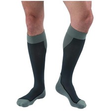 Breathable Black/Grey Compression Socks 15-20 mmHg - Size Large, Active Support