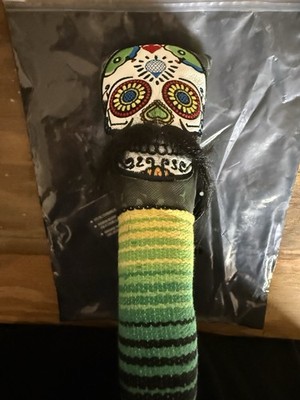 Pins & Aces Sugar Skull Handmade Putter Head Cover Green Yellow Multi-Color