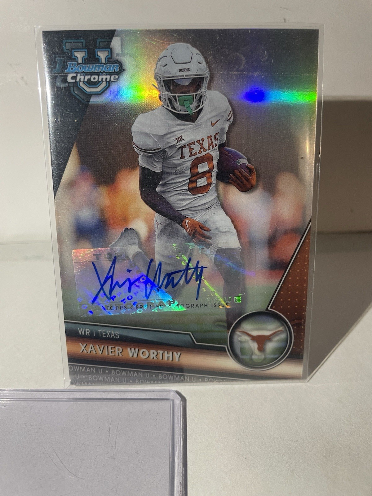 2023 Bowman University Chrome - Chrome Prospect Autographs Xavier Worthy #155