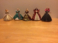 Set of 5 Hallmark Keepsake Ornaments - Holiday Barbie 1994/1995/1996/1997/1998