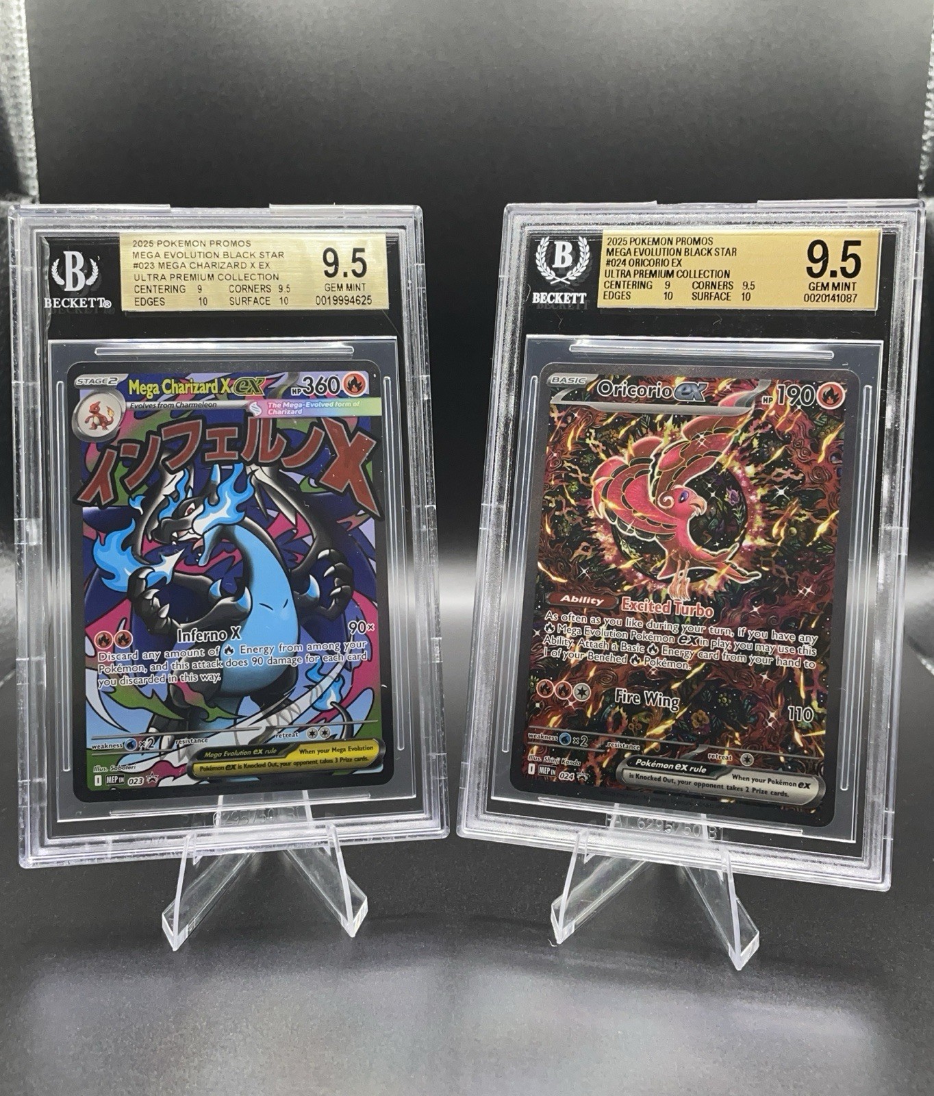 Pokémon TCG Mega Charizard X EX & Oricorio BGS 9.5