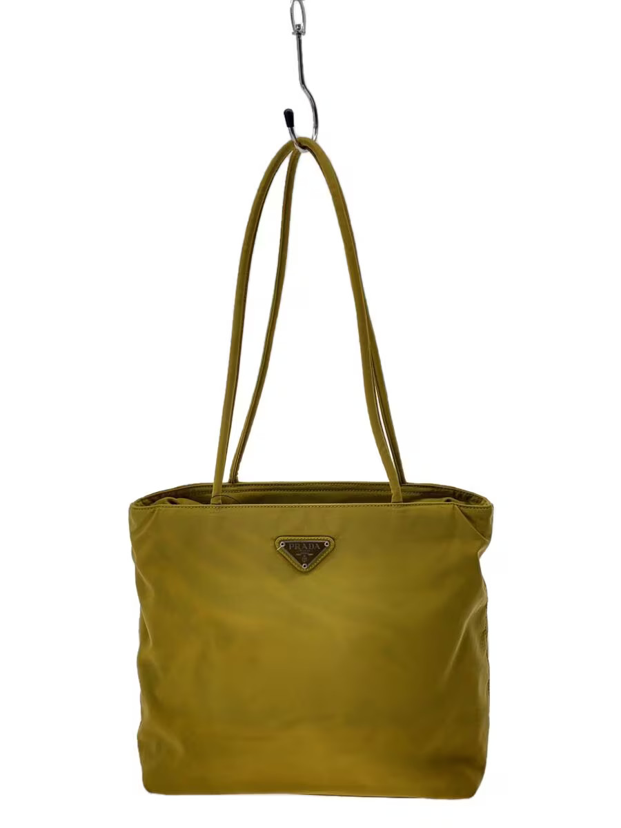 PRADA Handbag Nylon YLW Solid Authentic Rare Exce… - image 1