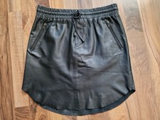 Second Female butterweicher Echtleder-Rock Minirock XS/S schwarz Lamm Gummizug