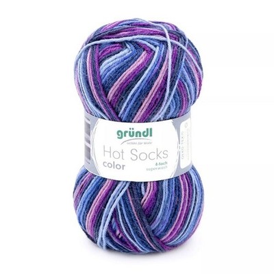 GRÜNDL WOLLE HOT SOCKS COLOR VIOLETT 50 G SOCKENWOLLE 100g/5,98 