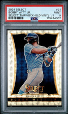 2024 Select Select Throwback Gold Vinyl Prizms #21 Bobby Witt Jr. 1/1 PSA 9