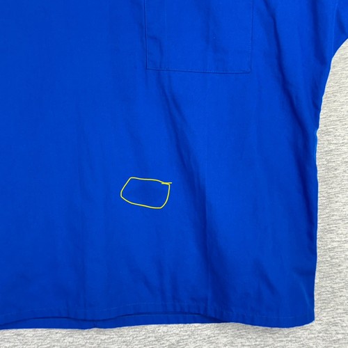 Cherokee Mens M Scrub Top V Neck Tunic Royal Blue Unisex Short Sleeve 4777 Nurse - Picture 6 of 11