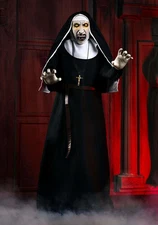5.4FT The Nun Animatronic Decoration | Life Size Scary Nun with Light Up Eyes, E