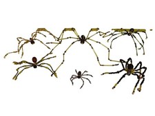 Handmade Beaded Spider Ornaments Set Of 6 Decor Figurines Beads Stones Ooak BagF