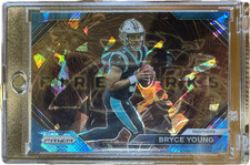 2023 Panini Prizm Bryce Young Fireworks Blue Cracked Ice RC # 20 /99 Panthers