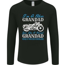 Biker Grandad Grandparents Day Motorcycle Bike Mens Long Sleeve T-Shirt