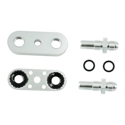 Transmission Cooler Line Adapter Plate Kit with Gasket & 6AN Fittings