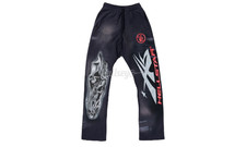 Hellstar Airbrushed Skull Black Flare Bottom Sweatpants