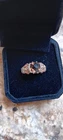 Vtg Sterling Silver 12K Black Hills Gold Smoky Topaz Ring Sz 7.75