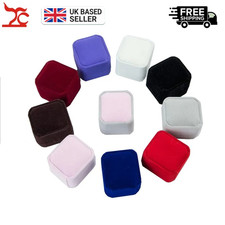 BLACK/PINK VELVET JEWELLERY BOX RING EARRINGS GIFT BOX NEW FOR WEDDING NEW UK..