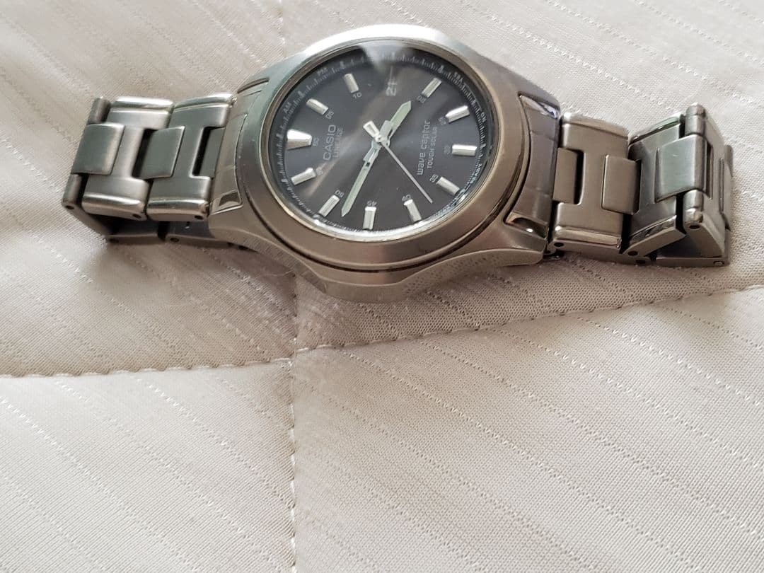 Casio Digital Watch Titanium Black Waveceptor Sol… - image 9