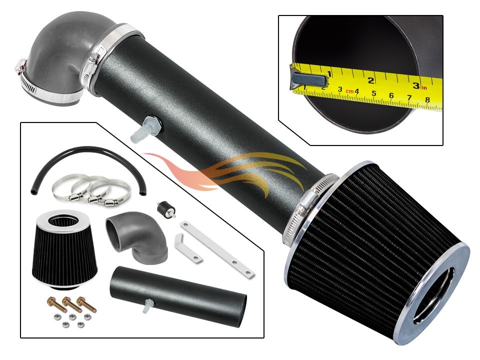 RW GREY Ram Air Intake Kit+Filter For 97-04 Cherokee Grand Cherokee 4.0L L6