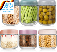 6Er-Set Overnight Oats GläSer Mit Schraubdeckel, Mason Jar Meal Prep Boxen, 300M