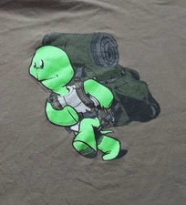 Grunt Style Marching Turtle Green American Flag Men's XXL Tee Shirt