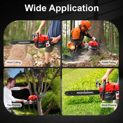 2-Stroke Gasoline Chainsaw 58 CC 20'' Bar Power Engine Wood Cutting Gas Chain Saw