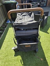 Push Pull Twin Stroller Wagon With Adjustable Handle Bar