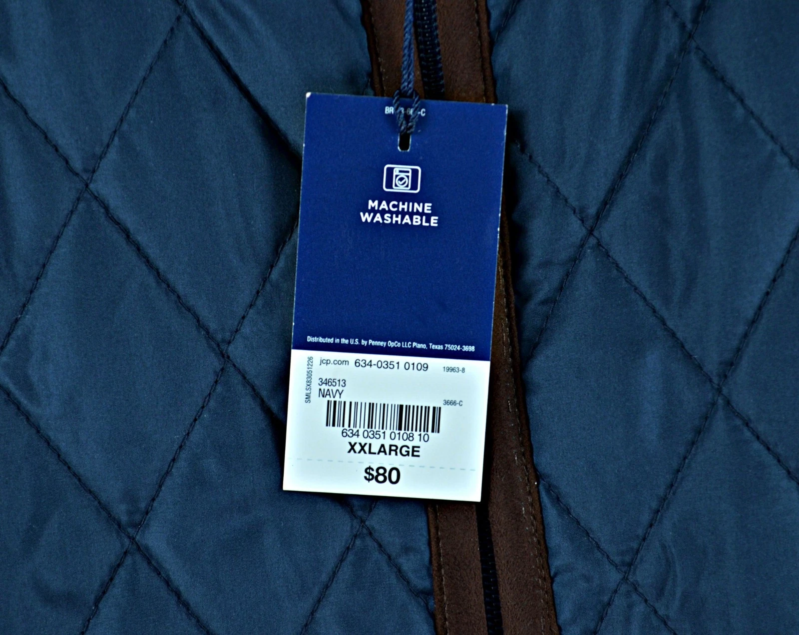 Stafford Quilted Vest Men's 2XL Blue Classic Fit Lined Full Zip Golf NWT image 4