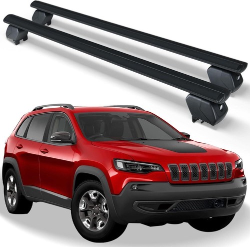 Roof Rack Cross Bars For Jeep Cherokee 2014-2024 - Aluminum, 300 Lb Capacity, Anti-Theft Lock, Adjustable