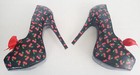 PIN UP COUTURE PLATFORM HEELS Sz 10 6.25" WILD CHERRY Cherries Rockabilly — photo 4