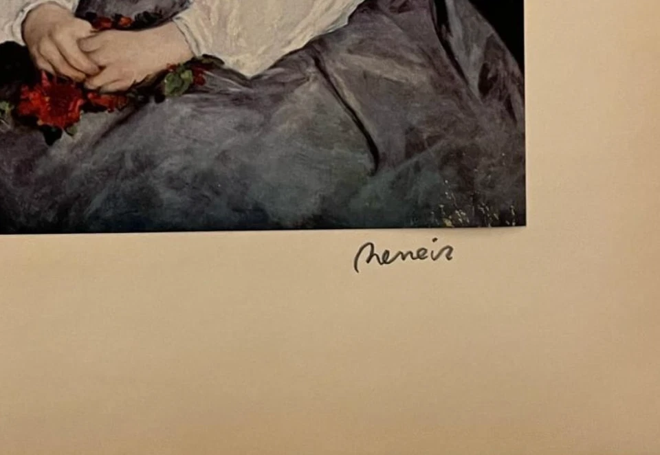 Pierre-Auguste Renoir Impressão Original Assinada à Mão com Certificado de Autenticidade e Avaliação US$ 3500 USD - Imagem 4 de 4