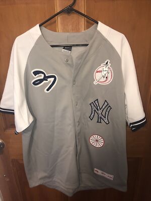 Nike x Futura x Be True New York YANKEES Baseball Sewn XL Jersey 372382-082 Lot