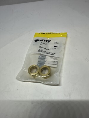 WATTS COMPRESSION NUT A-203 COMPRESSION SLEEVE 2 PKS A-202